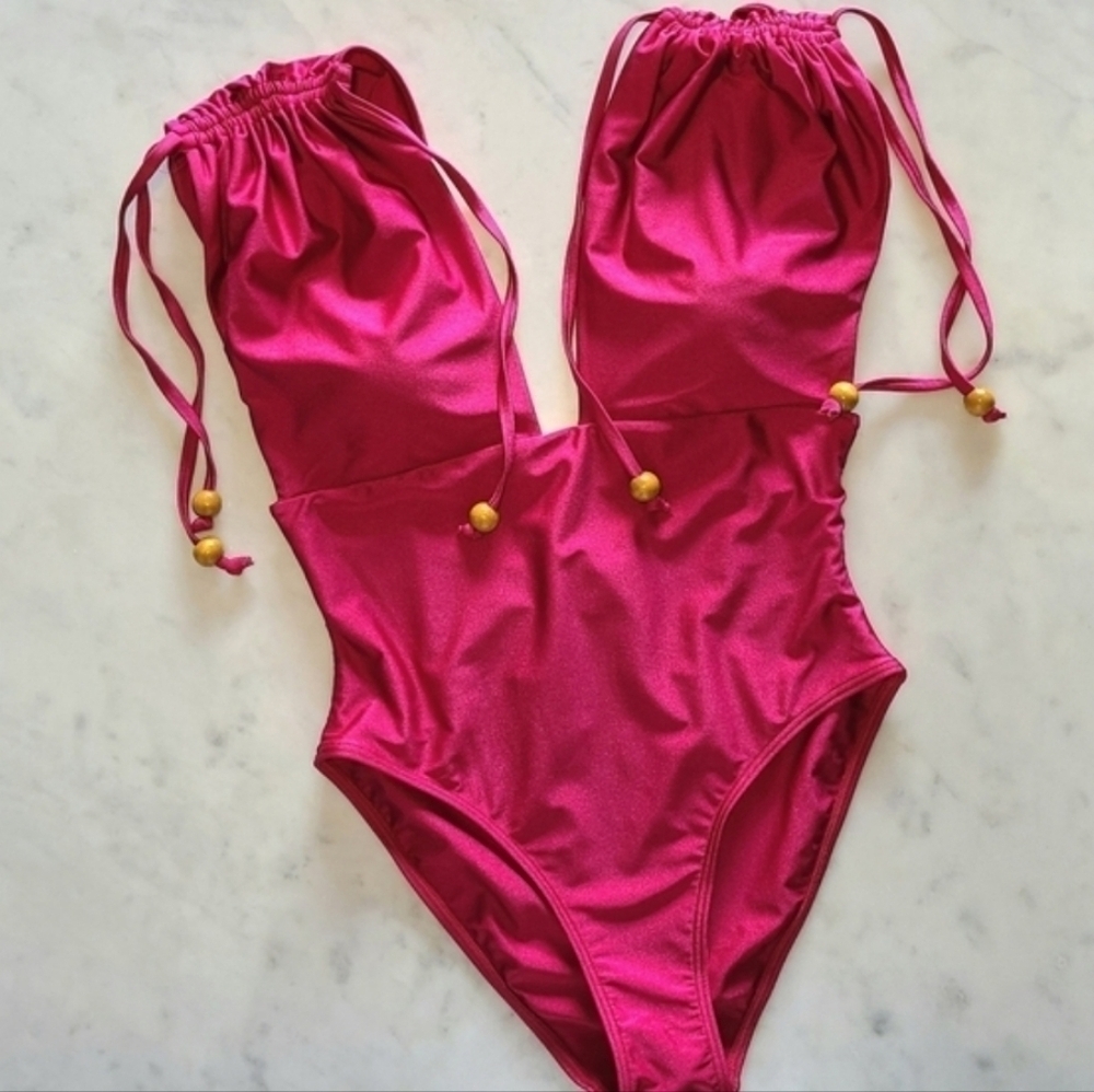 ANDREA IYAMAH Roba One-Piece Swimsuit, Size Large, Ruby, NWT - Picture 9 of 16